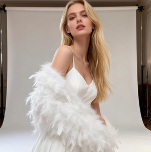 Écharpes en fausse <span class=keywords><strong>fourrure</strong></span> de champagne de qualité supérieure, boléro de <span class=keywords><strong>mariage</strong></span>, élégant foulard de soirée de mariée, enveloppe de fête de luxe, texture dimensionnelle 115*30cm - Product Image 5