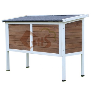 Jaula pequeña de madera para conejos, jaula pequeña de alambre de metal para techo de ASTO, para casa de madera de abeto - Product Image 3