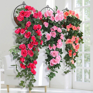 Artificial Rose Vine Wall Hanging Silk Flowers High Simulation Indoor Outdoor Wedding Home Decoration - Product Image 4