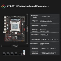 Carte mère de bureau X79-VG5 2011 broches protocole DDR3 NVME double canal carte réseau Gigabit disque dur Intel Chipset SATA