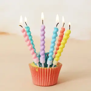 Geburtstags kerze Kreative Makaron Twist Thread 6 Großhandel Party Backen Dekorative Farbe Kuchen Kerze