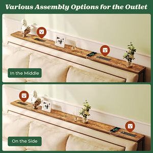 Table console étroite <span class=keywords><strong>de</strong></span> 78.8 pouces <span class=keywords><strong>de</strong></span> long avec station <span class=keywords><strong>de</strong></span> charge Table <span class=keywords><strong>de</strong></span> canapé en bois ensemble <span class=keywords><strong>de</strong></span> 2 pour salon hôtel chambre entrée utilisation - Product Image 5