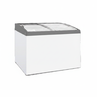 Réfrigérateur commercial Klimasan D300 DFSG AC PLASTIC 302 L, simple température, 2 portes, blanc, dégivrage automatique, 6 étagères, couvercle en verre horizontal