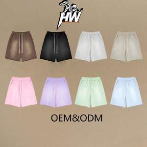 <span class=keywords><strong>Pantalones</strong></span> <span class=keywords><strong>Cortos</strong></span> de <span class=keywords><strong>Hombre</strong></span> de Mezcla de Algodón Sueltos con Cordón, Estilo Vintage, Lavado Ligeramente Lijado, 360g, Nueva Colección Primavera Verano 2025 - Product Image 4