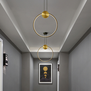 Classic Creative <strong>Copper</strong> Hanging <strong>Lights</strong> LED 3 Colors for Home Decor Living Room Bedroom Modern Brass Pendant Lamp - Product Image 5