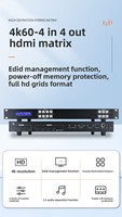 Matriz de Video Hardrock WS-QC-44HA 4 Entradas/4 Salidas 4K60, Conmutador con Empalme sin Interrupciones, Procesador de Pantalla para Monitoreo Audio-Video (110-240V)