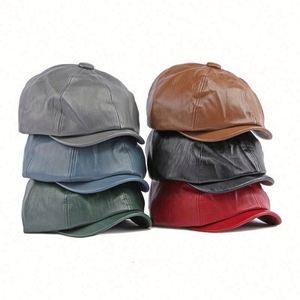 Casquette Gavroche Classique Britannique pour Homme, Casquette de Golf Vintage en Cuir PU, Casquette à Visière pour la Conduite, Vente en Gros - Product Image 1