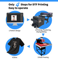 Impresora de Inyección de Tinta DTF de Formato Ancho de Alta Calidad, 9 Colores, 24 Pulgadas, A1, 60 cm, Cabezal Doble I3200 Xp600, con Agitador de Polvo