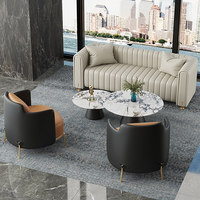 Canapé de réception et de négociation en métal, personnalisable, style luxe léger, nordique décontracté, pour bureaux de vente, clubs, concessionnaires 4S et espaces café, avec banquette double