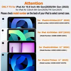 Étui pour iPad Air 7 2025 Pro 11 avec emplacement pour stylet, compatible Air 6 et 10e génération, étui pliable antichoc pour tablette iPad 11 - Product Image 2