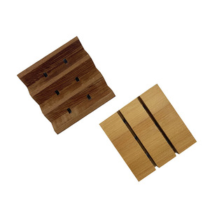 Custom Logo Cedar Wood Bamboo Shower Soap Dish Set, Wooden Soap Saver Holder for Bathroom
