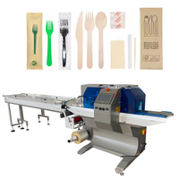 Einweg-Horizontal verpackungs maschine mit mehreren Sätzen Automatische Flowpack-Verpackungs maschine aus Edelstahl aus Holz