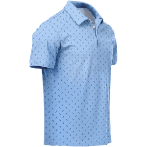 Golf <b>Clothing</b> Animal Print Breathable Lightweight <b>Seamless</b> Polo Shirt with Quick Dry Feature - Product Image 1