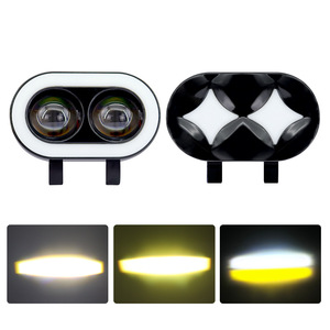Motorcycle LED External <b>Spotlight</b> With Angel Eye Halo Dual Beam Strobe 12-80V IP67 Waterproof For Electric Vehicle Headlight - Product Image 4