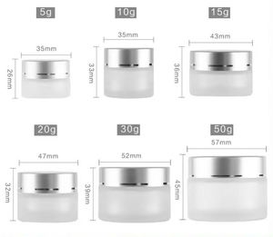 Frascos de Vidrio Mate Esmerilado Redondos de 10ml, 30ml, 50ml, 60ml y 100ml para Crema Facial y Corporal, Envases Cosméticos para el Cuidado de la Piel con Tapa de Aluminio Plateada - Product Image 6