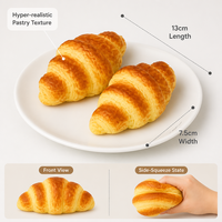 Mini-croissant réaliste en PU pour jouet anti-stress à montée ultra-lente, mignon et ergonomique