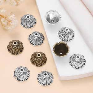 Zinc Alloy <b>Flower</b> Bead Cap 10mm For <b>Bracelet</b> Making DIY Jewelry Accessory Ancient Silver And Bronze Plated - Product Image 4