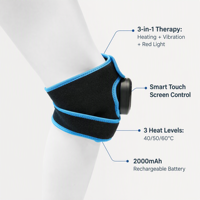 Masseur de genou portable rechargeable sans fil avec vibration chauffante et thérapie par lumière rouge pour la récupération des jambes