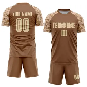 Custom Brown Soccer Jerseys Two-Piece Suits Summer Clothes Men's Set Soccer Wear Jersey Set