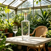 Bouteille de spiritueux en verre noir mat de 200 ml en forme d'animal, avec bouchon en liège, pour vin, vodka, whisky, brandy, gin, rhum, tequila
