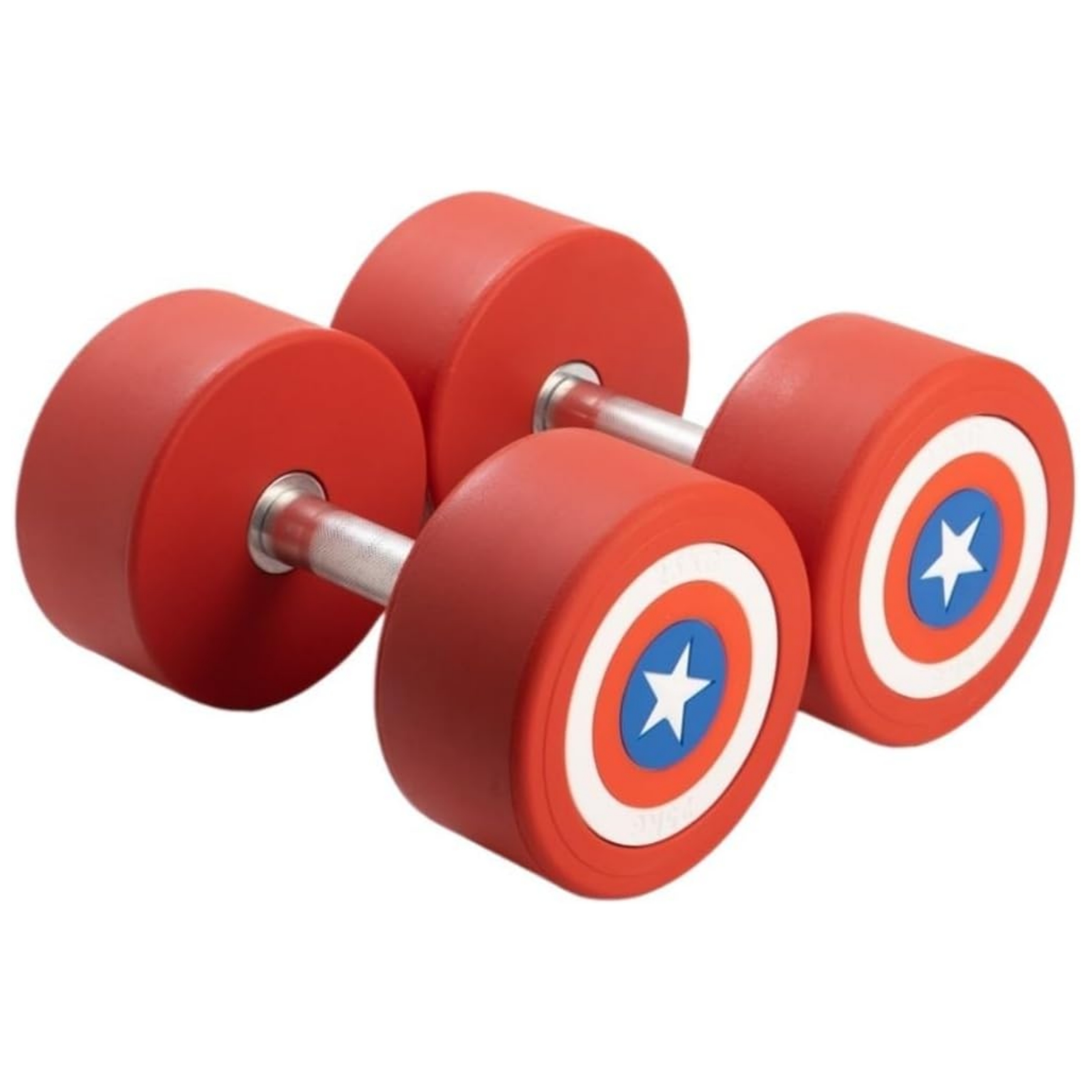 Captain America 20KG Home Gym Training Set Pure Steel-Coated Dumbbells with Free Rubber Fitness for Men and Women