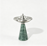 Brûleur d'encens en marbre vert naturel de luxe, encensoir en pierre sculpté à la main pour les cérémonies et la décoration intérieure religieuses arabes du Ramadan