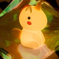 Veilleuse LED en silicone Licorne pour chambre d'enfant, lampe de chevet rechargeable, 7 couleurs changeantes, veilleuse mignonne