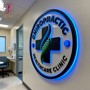 Insegna Luminosa Circolare Personalizzata 3D a LED, Logo Aziendale Retroilluminato per Pubblicità Clinica e Decorazione Murale - Product Image 2