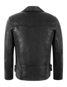 Custom 100% Genuine Black Nappa Leather <b>Men</b>’s <b>Jacket</b> Warm Lined YKK Zipper Private Label OEM Wholesale Supplier Winter Outerwear - Product Image 4