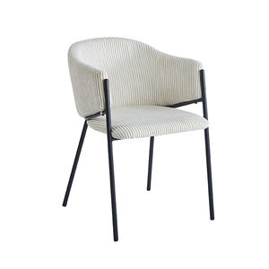 KHÁCH SẠN hiện đại Bắc Âu nhà bếp Nhà hàng sống phòng ăn ghế nhung kim loại chân trắng vải ghế ăn với cánh tay - Product Image 1