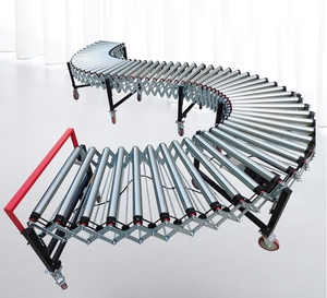 Stainless Steel Adjustable Flexible <strong>Telescopic</strong> Roller <strong>Conveyor</strong> New for Warehouse Loading &amp; Unloading - Product Image 1