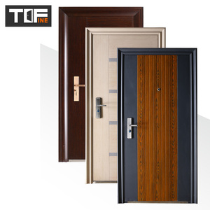 Dernière conception de la Turquie <span class=keywords><strong>Porte</strong></span> en bois en acier blindé Entrée de sécurité extérieure Portes en acier turques <span class=keywords><strong>Prix</strong></span> - Product Image 3