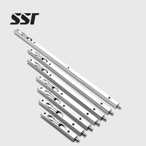 Stainless Steel Double Door Lever Hidden Door Latch Sliding Lock Bolt Security Door Flush Latch 6/8/<b>10</b>/<b>12</b>/16/18/24/36 Inches - Product Image 1