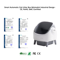 Top Vente Litière Automatique Auto-Nettoyante pour Chat avec Double Capteur de Sécurité et Contrôle par APP, Gris-Blanc, Sacs Poubelle en Plastique Inclus