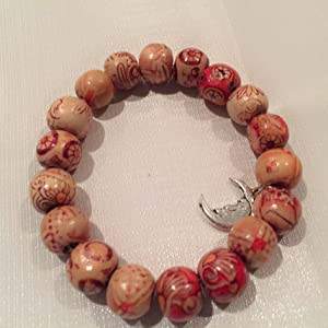 Cuentas redondas de madera pintadas surtidas, espaciador de cuentas sueltas de gran agujero, cuentas de diámetro para fabricación de pulseras - Product Image 5