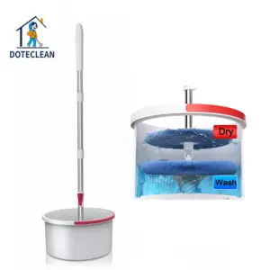 2023 hand free microfiber Flat 360 rotate head single spin Mop Bucket with clean and dry Function in floor cleaning