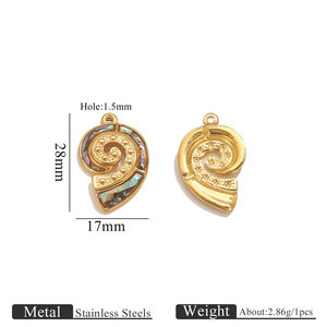 Custom Luxury 14k 18k Gold Plated 316L Stainless Steel Jewelry Beach Charms for <b>Bracelet</b> Necklace Jewelry Making - Product Image 5
