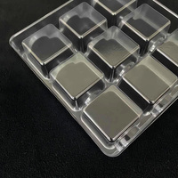 Personalizado OEM PET PVC Plástico Cuadrado Chocolate Embalaje 9 Cavidades Blister Bandeja Insertar Plástico Transparente