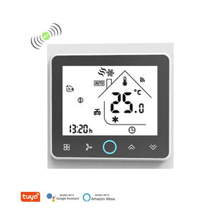 Beca Wifi termostato programable pantalla táctil calefacción Digital FCU para AC <span class=keywords><strong>Alexa</strong></span> Compatible ABS Material forma cuadrada - Product Image 1