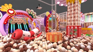 Equipo de Juegos Interior Personalizado con Temática de País de las Maravillas, Tobogán de Neón Multicarril, Piscina de Pelotas, Arcoíris, Estructura de <span class=keywords><strong>Pulpo</strong></span> para Niños FEC - Product Image 4