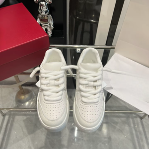 Baskets blanches à plateforme et lacets, respirantes, à bout rond, chaussures décontractées pour un usage quotidien - Product Image 1