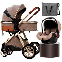 Poussette pliable légère de luxe pour bébé Kinderwagen Système de voyage pliable Chariot Poussettes Siège auto Poussette combinée pour bébé