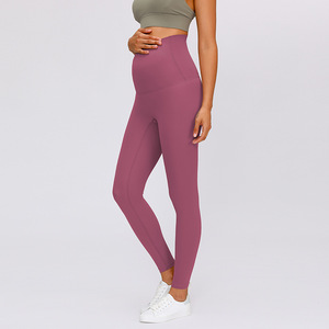 Logo personnalisé taille haute <span class=keywords><strong>grossesse</strong></span> maman vêtements femmes maternité Yoga pantalon pour femmes combinaison de sport Legging de Yoga - Product Image 3
