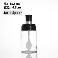 Bocaux de rangement en verre pour sel, poivre et herbes aromatiques, 250 ml, avec mini-cuillère, durables, étanches, pour la cuisine domestique, vente en gros