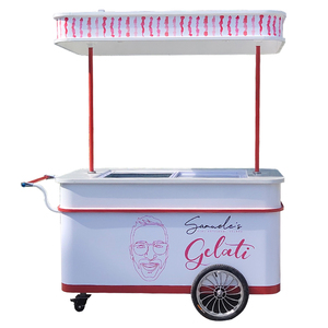 Mobile Drink Dessert Frozen Ice Cream <b>Trolley</b> Cart for Commercial Use - Product Image 6