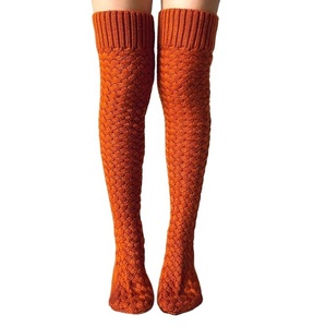 Cuissardes pour femmes, <span class=keywords><strong>bas</strong></span> chauds d'hiver pour dames, filles, <span class=keywords><strong>noir</strong></span>, blanc, au-dessus du genou, chaussettes Extra longues pour femmes, pieds en <span class=keywords><strong>laine</strong></span>, chauffe-jambes - Product Image 1