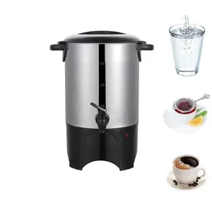 Hervidor de agua eléctrico de acero inoxidable, 30 tazas, 4,5 l, para café, té