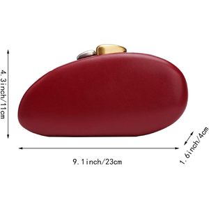 Women Vintage Clutch Purse Two-tone Metal Closure <b>Evening</b> <b>Bag</b> PU Leather Handbag for Wedding Party Daily Life - Product Image 1
