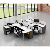 Bureau à cloison moderne en verre Poste de travail Table de bureau Mobilier de poste de travail personnalisé à siège unique