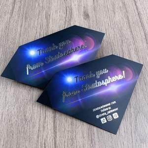 Cartes de remerciement irrégulières haut de gamme - Cartes insérables en forme de diamant imprimées à l'argent pour la fidélisation de la marque et l'e-commerce - Product Image 2